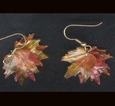 MAPLE LEAF LEAVES EARRINGS-Thanksgiving Fall Tree Canada Jewelry - $7.97