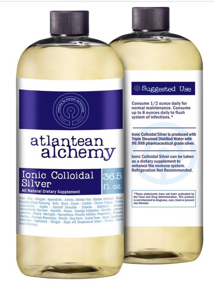 GLASS BOTTLES Ionic Colloidal Silver One Gallon 10PPM Vitamins & Minerals