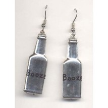 Bottle Of Booze Liquor Earrings   Bartender Jewelry   Silver - $3.97