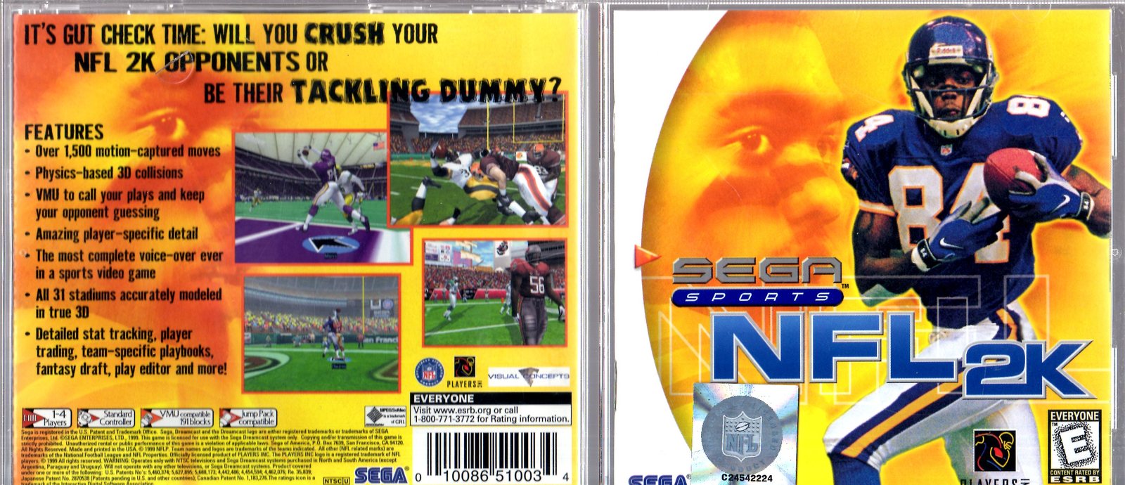 Sega Dreamcast Sega Sports NFL 2K Video Games