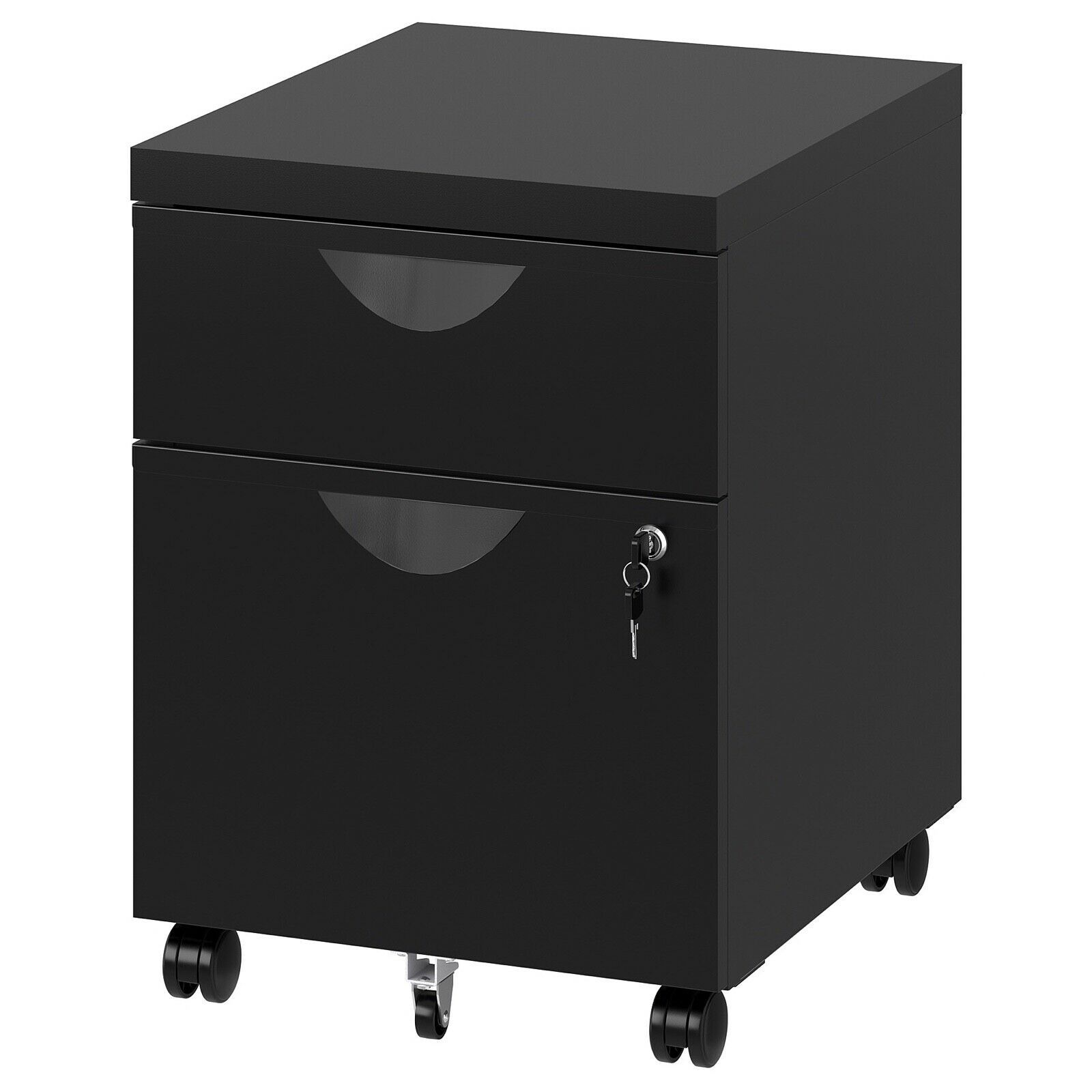 Ikea Erik Drawer Unit with 2 Drawers with Lock on Casters Black 603.410.01 NEW Dressers