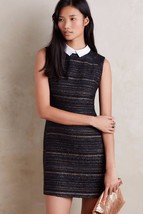 NWT ANTHROPOLOGIE COLLARED STRIPED JACQUARD SHIFT DRESS by GREENWICH &amp; M... - $104.99