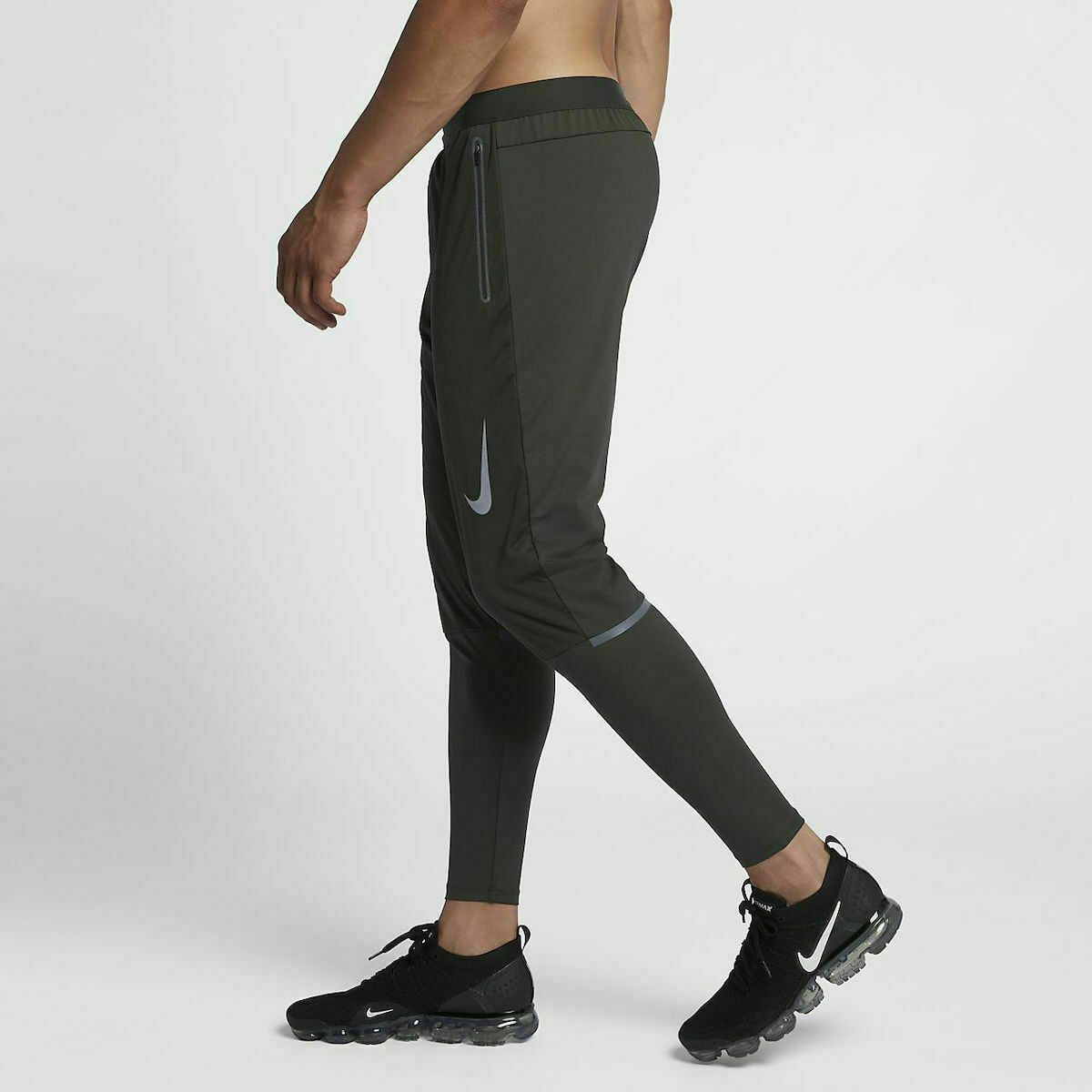 Nike Shield Swift Running Pants Joggers Sequoia Green Reflective 929859 ...