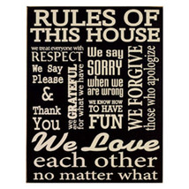 Primitive Wood  Sign 94092 House Rules - $16.95