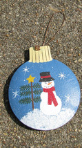 Christmas Ornament OR-526 Snowman Ball w/Tree - Gold Star - $1.95