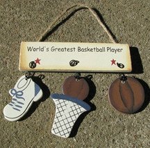 Wooden Sign 1200B-WorldGreatestBasketballPlayer - $1.95