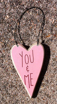 Wood Valentine Heart ro-493YM - You and Me Heart - $2.25