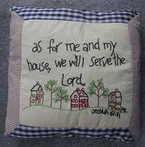 Primitive Pillow MC46344-As for me &amp; my house Pillow - $15.95