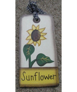 Primitive Wooden  Tag 1448 -Sunflower  Gift Tag - $2.50