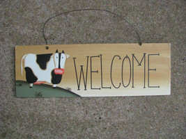 Wood Sign wd2077-Welcome Cow - $3.95