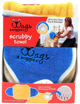 Wags & Wiggles Dog Pet Scrubby Towel All In One Clean Dry Massage 30 X 14 In