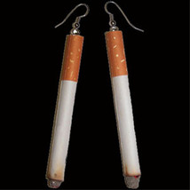CIGARETTE FUNKY EARRINGS-Realistic Smoker-or-Non-Smoking Jewelry - $4.97