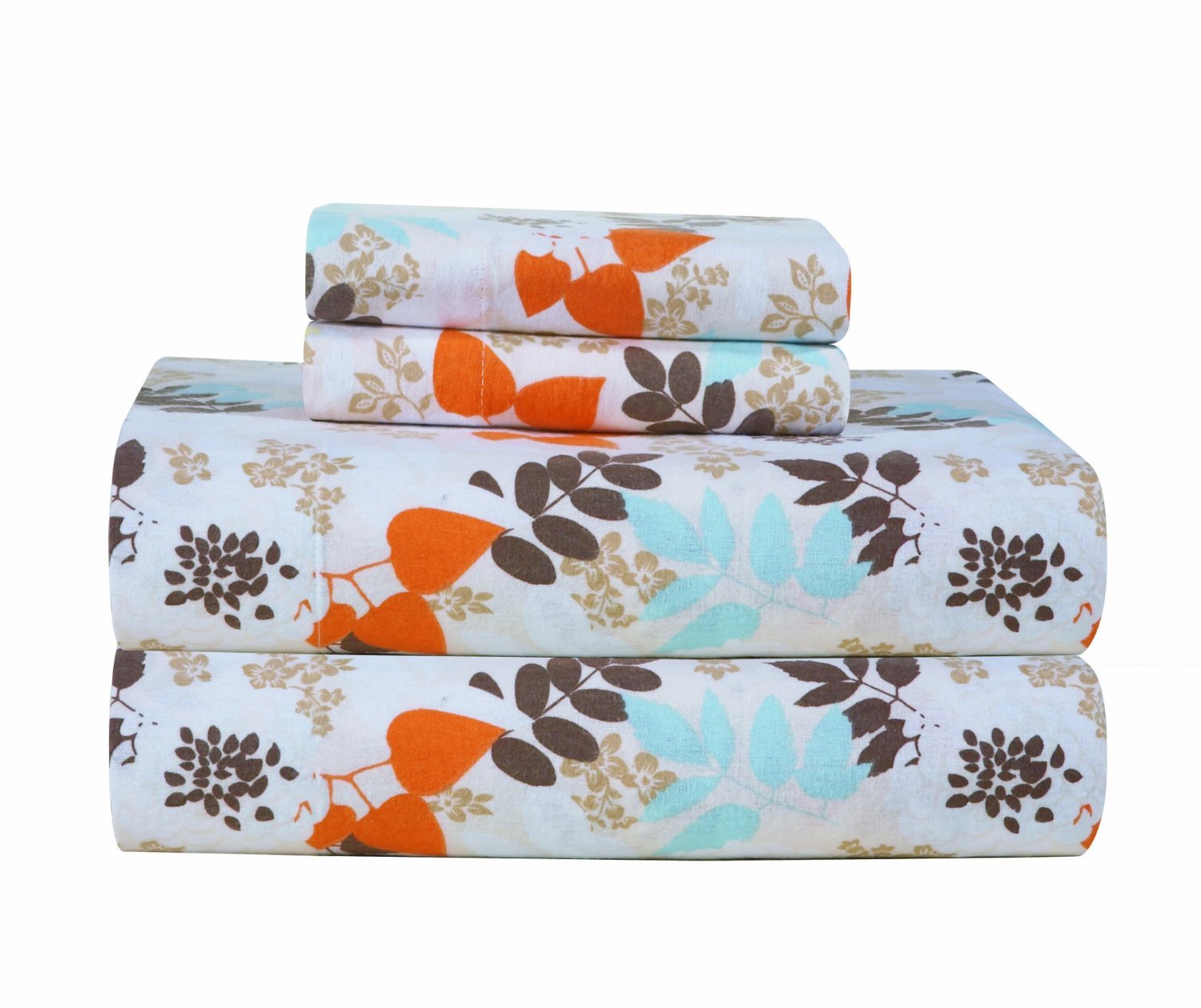 Flannel Sheet Set Heavy Weight Printed Queen Bedroom Sheets & Pillowcases