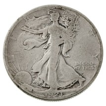 1921-S 50C Walking Liberty Half Dollar in Good Condition, Nice Detail for Grade - $98.99