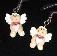 GINGERBREAD EARRINGS-ANGEL-Holiday Cookies Food Novelty Jewelry - $10.97