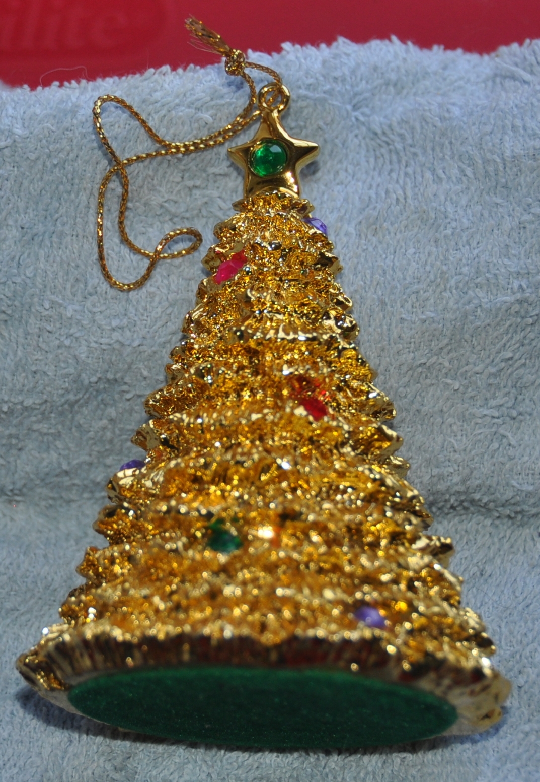 Discontinued Vintage AVON Collectible 1996 Gold Sparkling Christmas