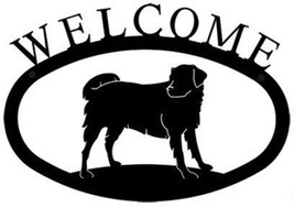 Wrought Iron Welcome Sign Dog Silhouette Small Outdoor Plaque Home Decor... - $21.28