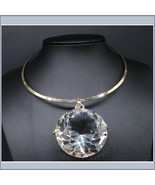 Gargantuous One Crystal Rhinestone Diamond Cut Glory Stone Choker Necklace  - $53.95