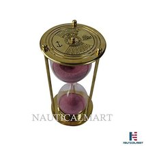 NauticalMart Brass Calendar Sand Timer In Pink