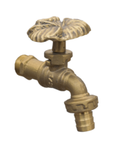 Brass Garden Faucet Tap Medium HIBISCUS Spigot Yard Vintage Water Home O... - $45.99