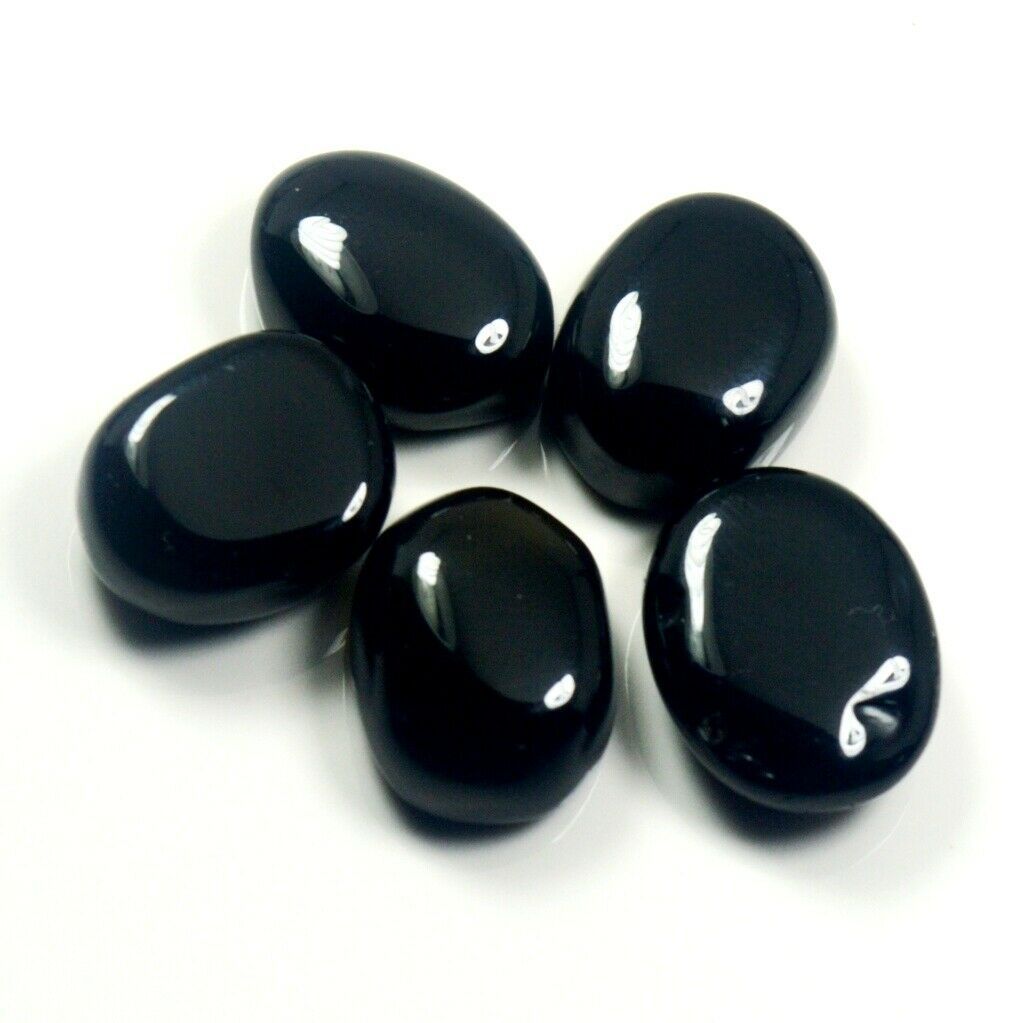 Natural Black Onyx Total 60 Carat 5 Pcs Oval Loose Gemstone Lot