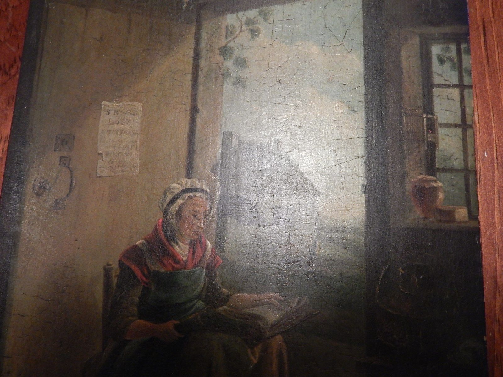 Antique 1700's 1800's Painting on Wood Board Paintings