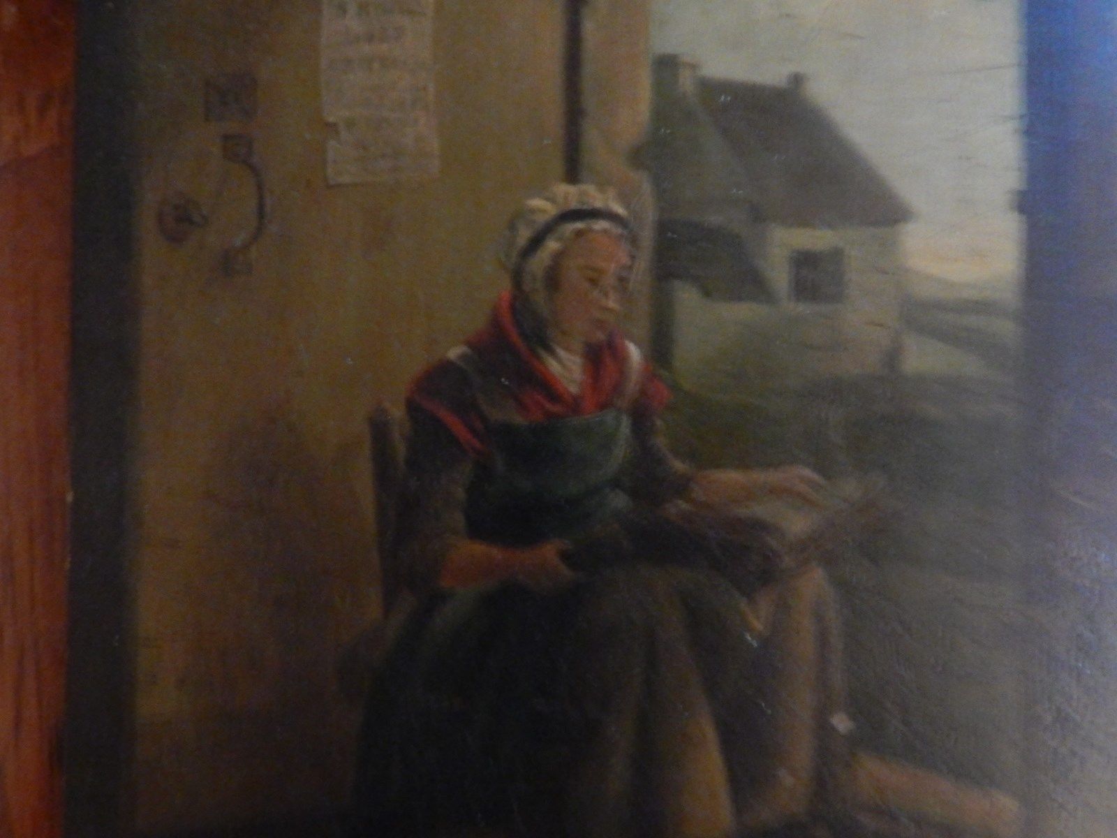 Antique 1700's 1800's Painting on Wood Board Paintings