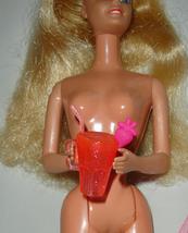 barbie doll accessory large drink with straw ingrained glitter  orangish... - $7.98