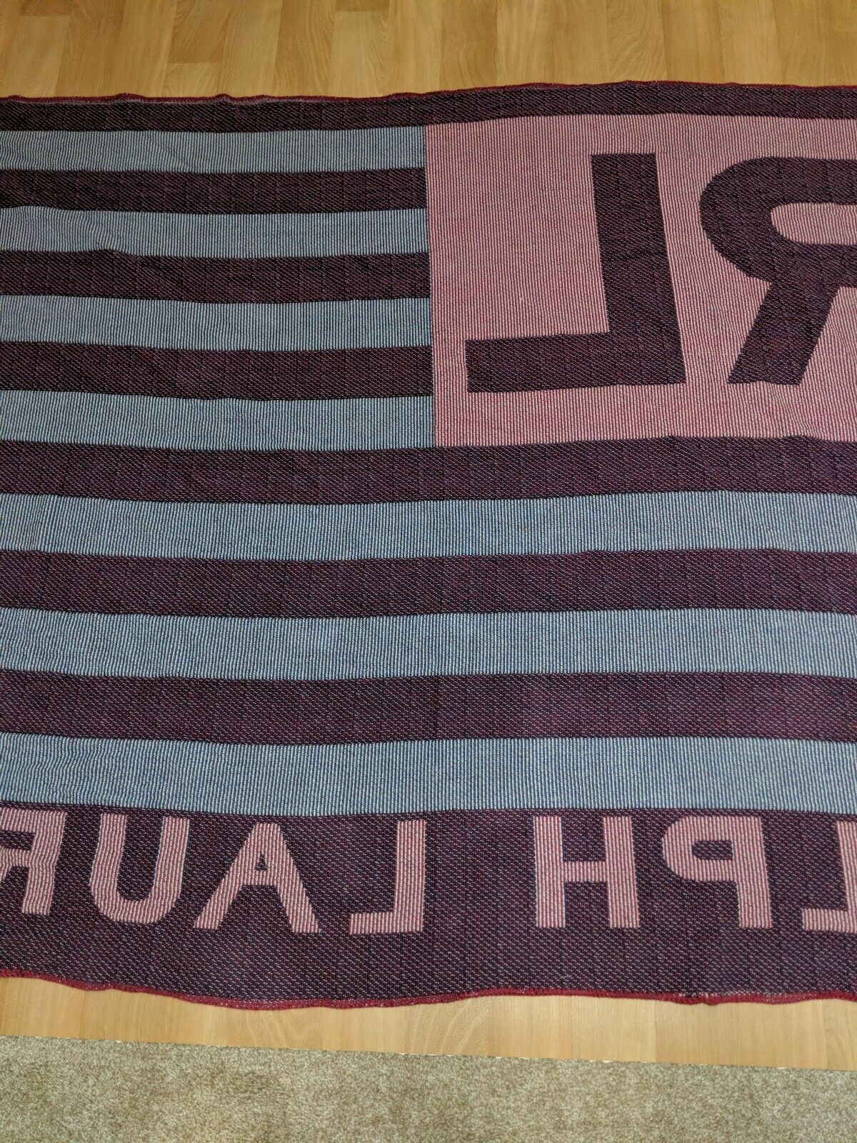 Polo Ralph Lauren American Flag 54” X 72” Throw Blanket Made in USA VTG 90s Rap Blankets & Throws