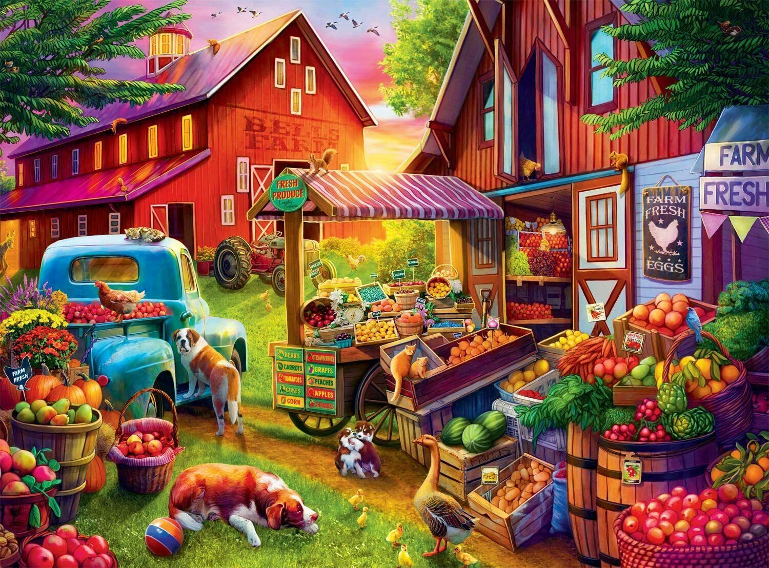 NEW 1000 Piece Jigsaw Puzzle Buffalo Country Life 26 in. x 19 in, BELLS ...