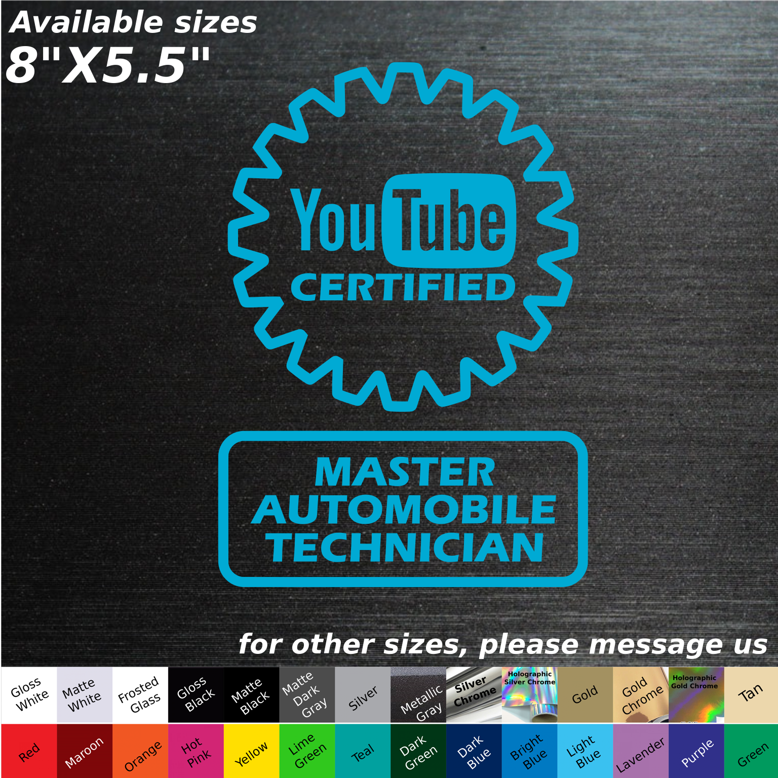 Youtube certified master automobile technician custom decal sticker tool box