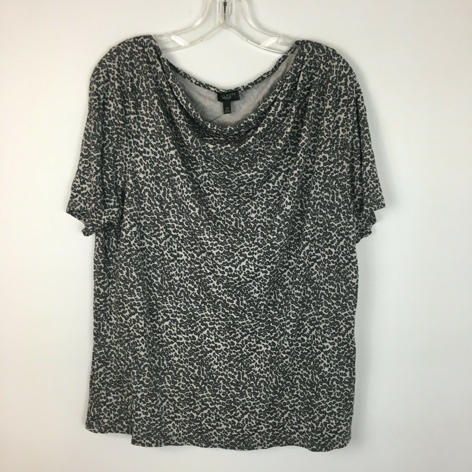 Talbots Women's Cheetah Print Scoopneck Gray Blouse Shirt Plus Size 2X ...