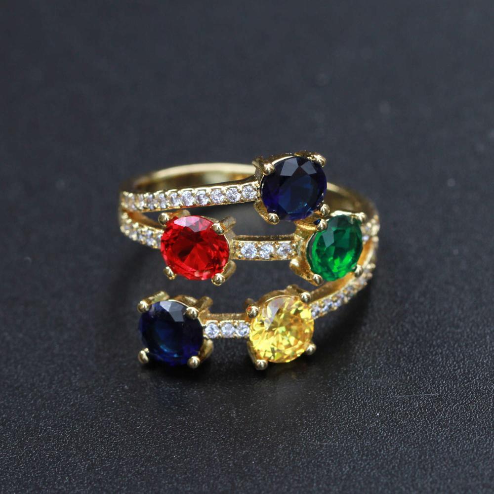 Summer rainbow cz ring,Turkish eye,cz stack wave ring,different ring for women g