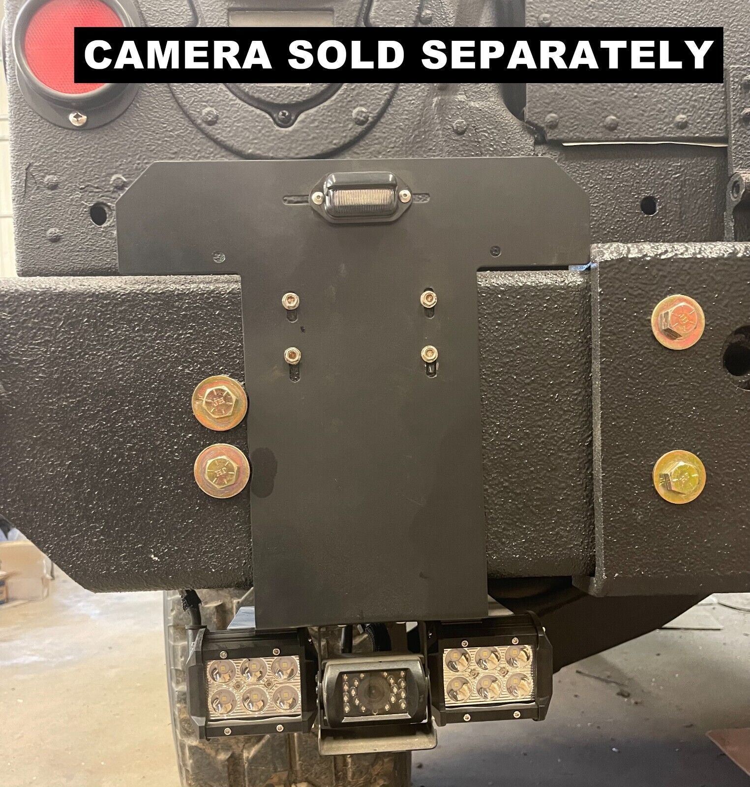 Airlift Bumper A2 License Plate Bracket w/2 Backup Lights +Prewired