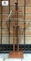 Medieval Full Suit of Armor Wooden Display Stand (Brown, Black)