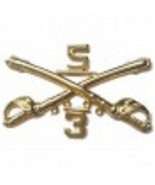 ARMY 5TH CAVALRY 3RD TROOP CROSSED SABERS GOLD PIN - $18.99