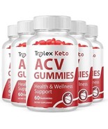 5 Pack - Triplex Keto ACV Gummies, Weight Loss, Appetite Suppressant-300 - $85.45