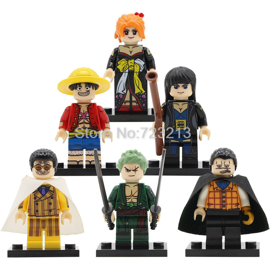 6pcs/set One Piece Anime Crocodile Kizaru Luffy Nami Nico Robin Zoro ...