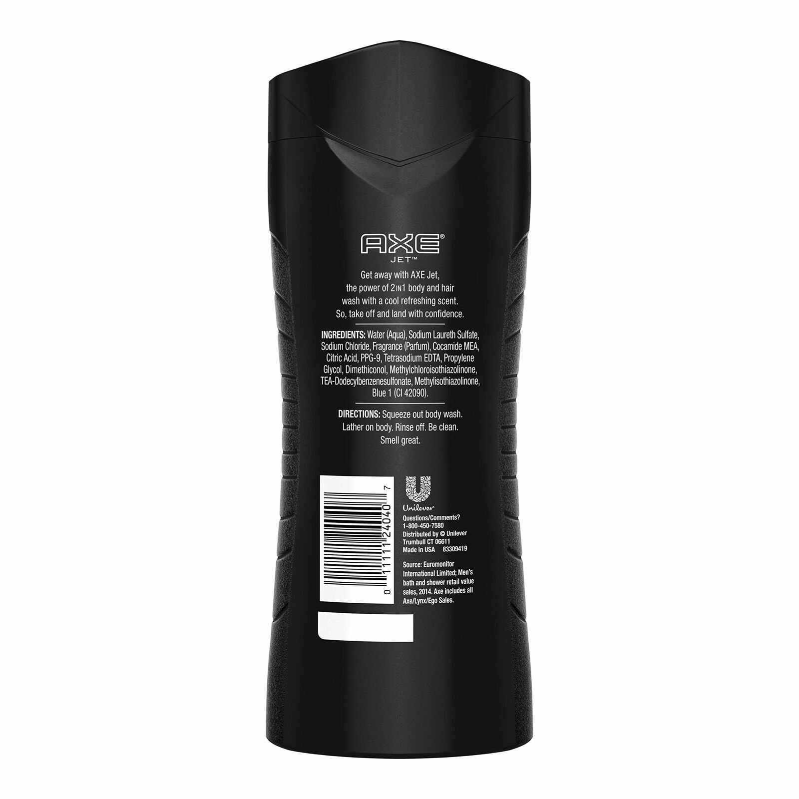 AXE 2 in 1 Body Wash and Shampoo for Men, Jet, 16 oz Body Washes