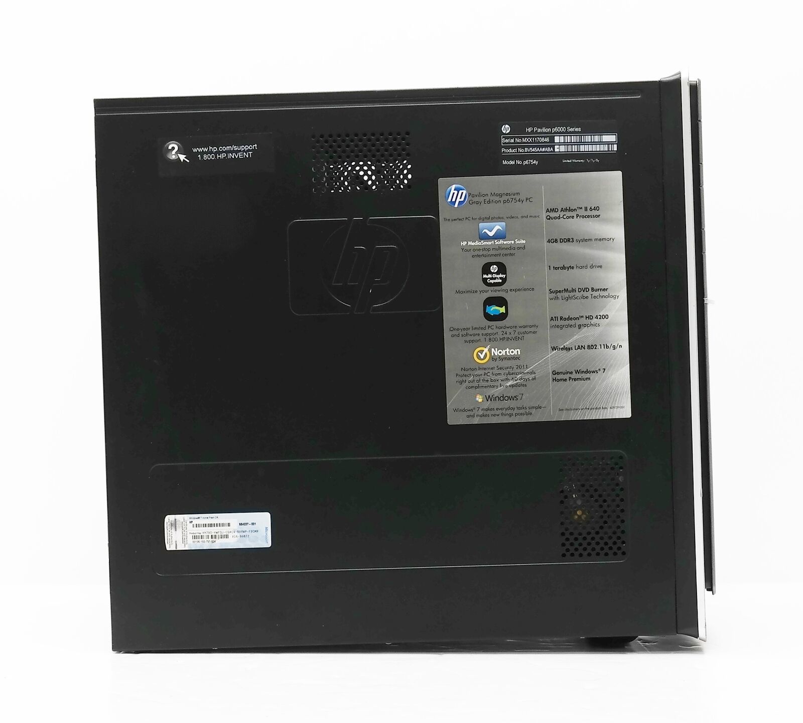 HP Pavilion p6754y AMD Athlon II X4 640 3.0GHz 4GB 1TB HDD Win 10 PC