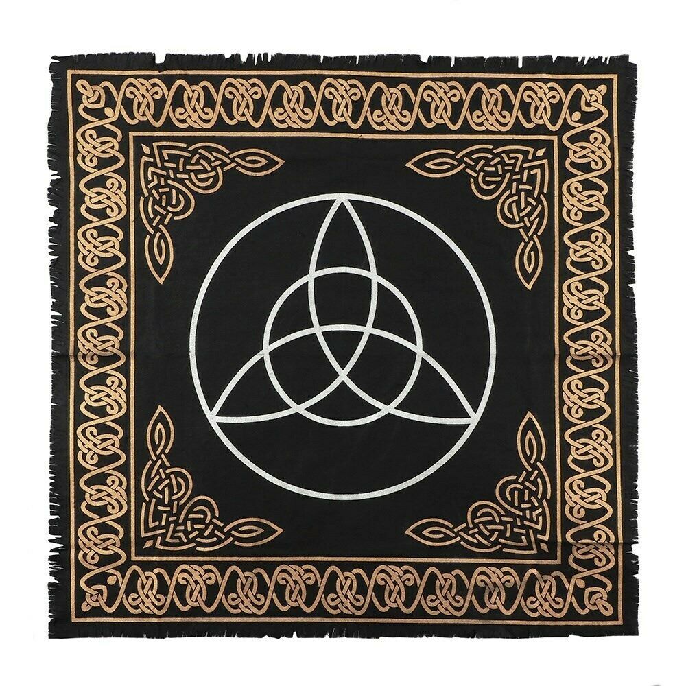 wicca/new age/pagan/GOTH/ 65x65cm black cotton Triquetra Altar Cloth