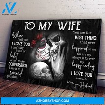 To My Wife Horizontal Canvas Gift For Wife For Skull Lovers - $49.99