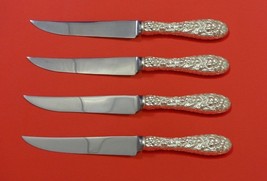 Rose by Stieff Sterling Silver Steak Knife Set 4pc HHWS  Custom Made 8 1/2&quot; - $286.11