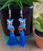 Hand-Made Owl Alebrije Earrings with Tassels - $14.99