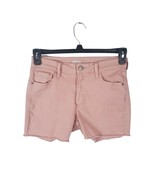 Old Navy Rockstar Shorts 6 Womens Mid Rise Light Pink Raw Hem Denim - $16.71