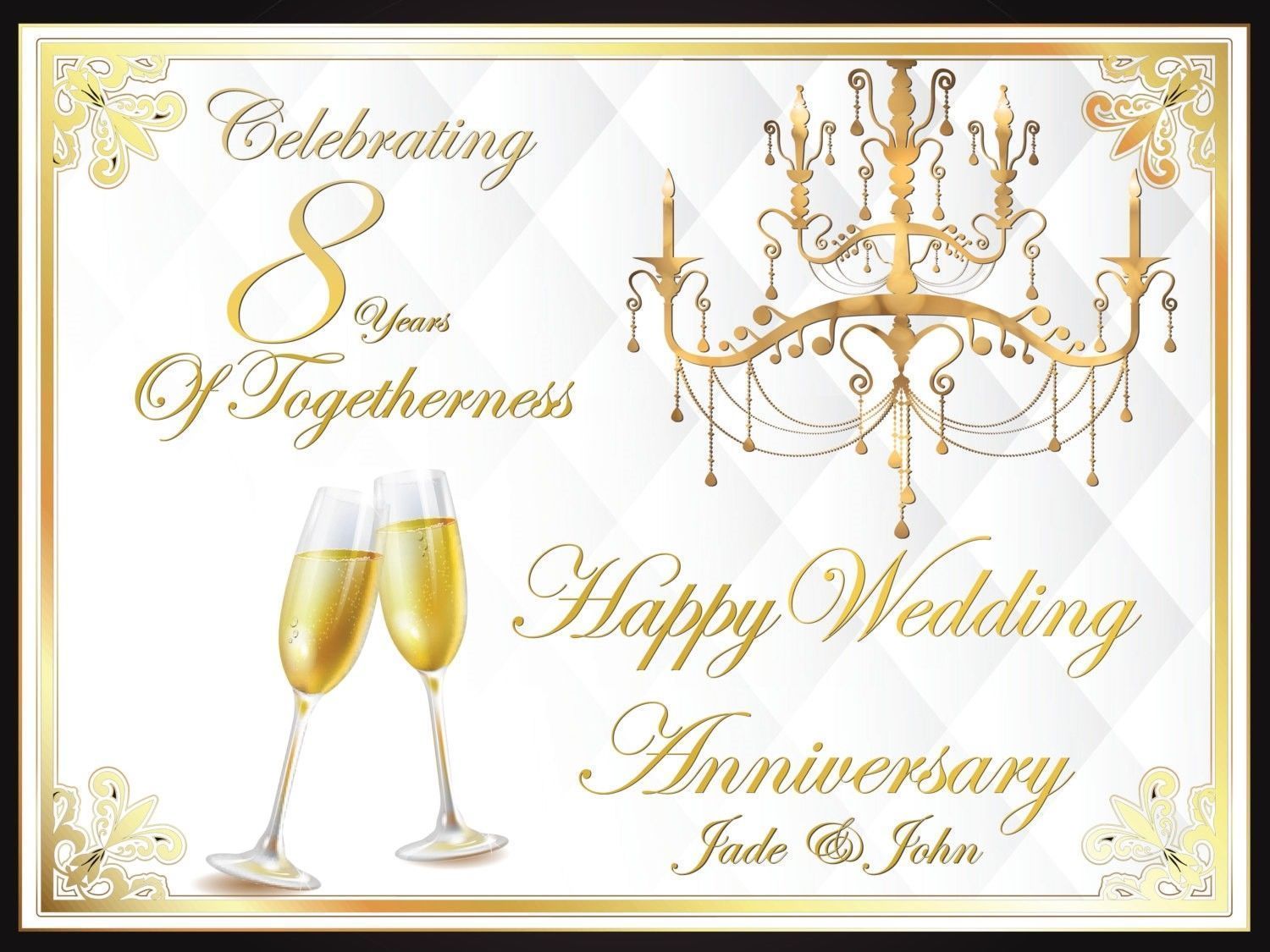Custom Wedding Anniversary Poster Printed Anniversary Party Decorations USA Posters & Prints