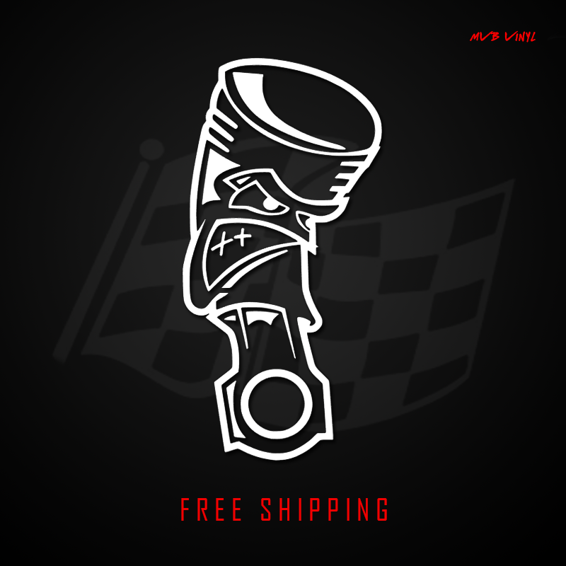 Angry Piston Vinyl Decal Sticker Funny Racing Mechanic Car Truck 584