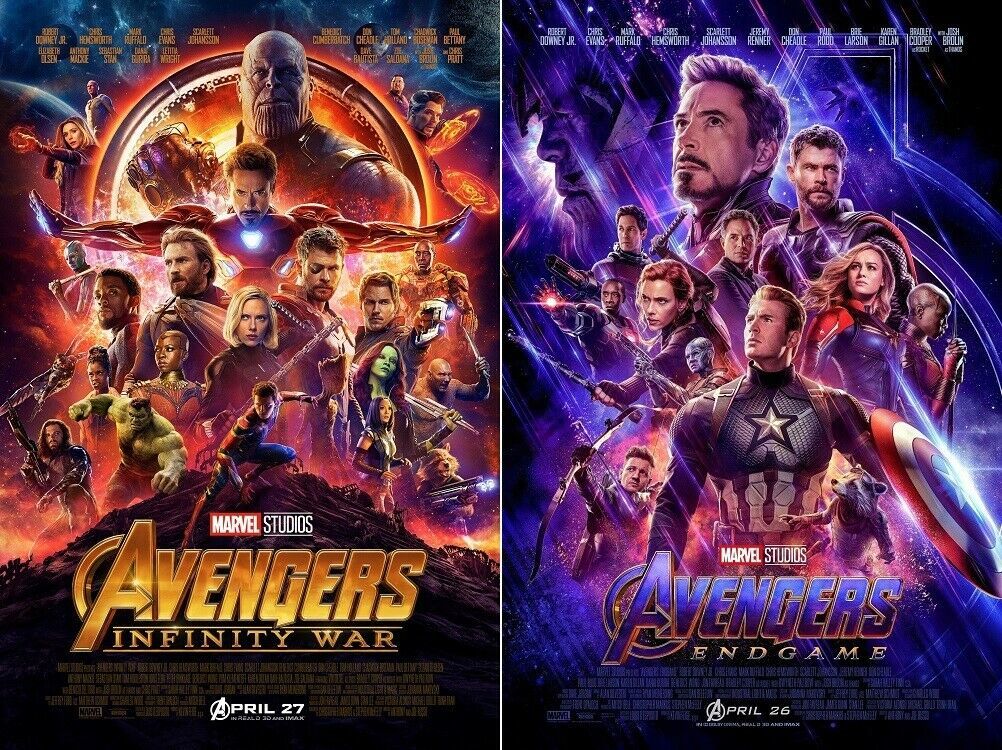 Avengers Infinity War End Game Set of 2 Movie Poster Print 24x36 27x40 32x48