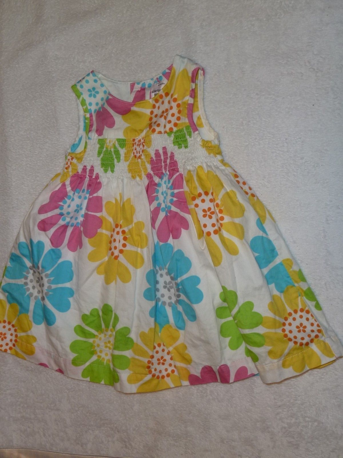 Primary image for CARTERS BABY GIRL SUMMER FLOWER BRIGHT CITRUS COLOR SUN DRESS SUNDRESS 6-12 MOS