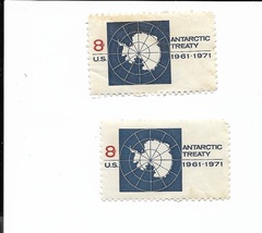2 us 1431 Antarctic treaty 8c singles 1961-1971 lot 2 - $1.00